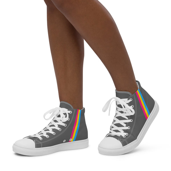 Classic Pansexual Pride Colors Gray High Top Shoes - Women Sizes