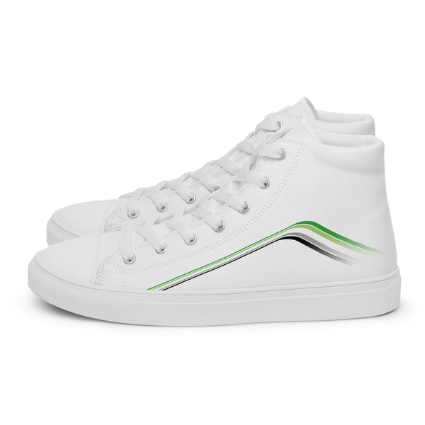 Trendy Aromantic Pride Colors White High Top Shoes - Women Sizes