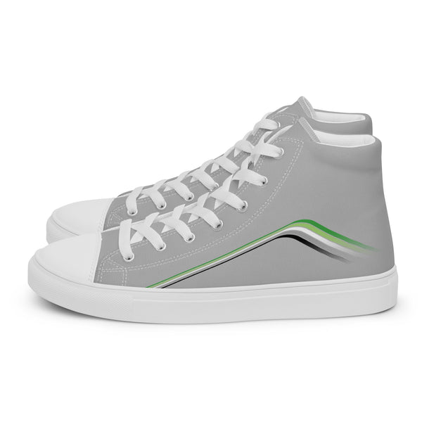 Trendy Aromantic Pride Colors Gray High Top Shoes - Women Sizes