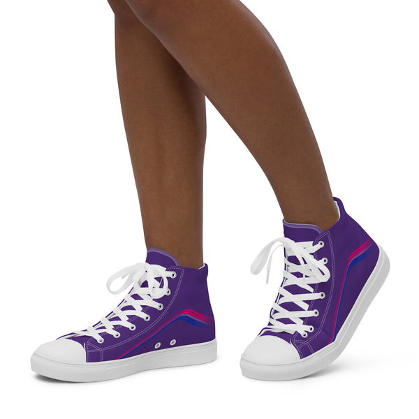 Trendy Bisexual Pride Colors Purple High Top Shoes - Women Sizes