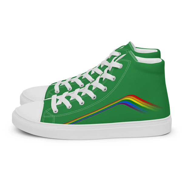 Trendy Gay Pride Colors Green High Top Shoes - Women Sizes