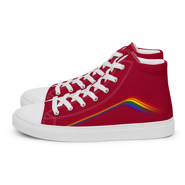 Trendy Gay Pride Colors Red High Top Shoes - Women Sizes