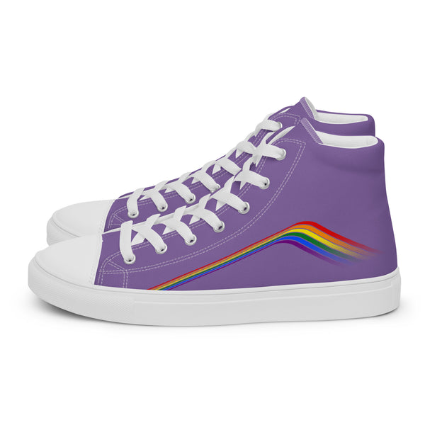Trendy Gay Pride Colors Purple High Top Shoes - Women Sizes