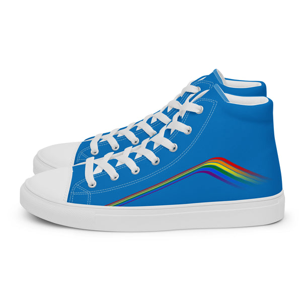 Trendy Gay Pride Colors Blue High Top Shoes - Women Sizes