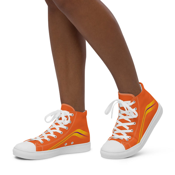 Trendy Intersex Pride Colors Orange High Top Shoes - Women Sizes