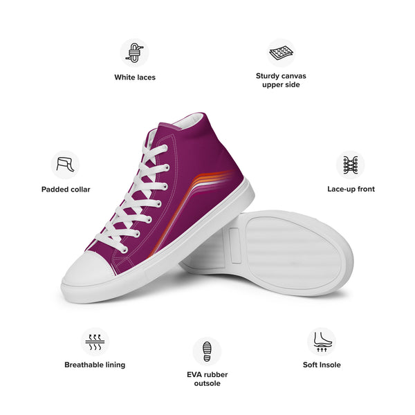 Trendy Lesbian Pride Colors Purple High Top Shoes - Women Sizes