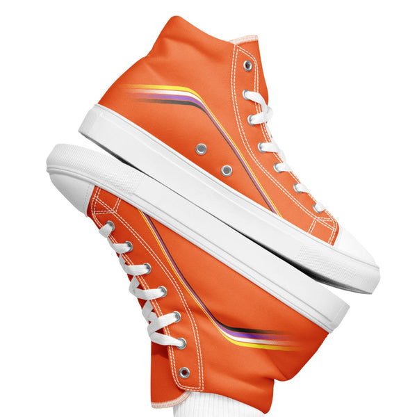 Trendy Non-Binary Pride Colors Orange High Top Shoes - Women Sizes