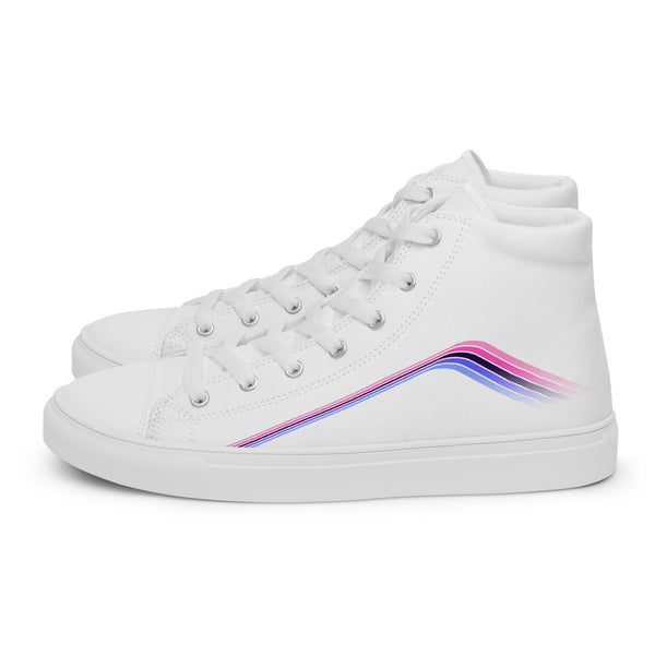 Trendy Omnisexual Pride Colors White High Top Shoes - Women Sizes