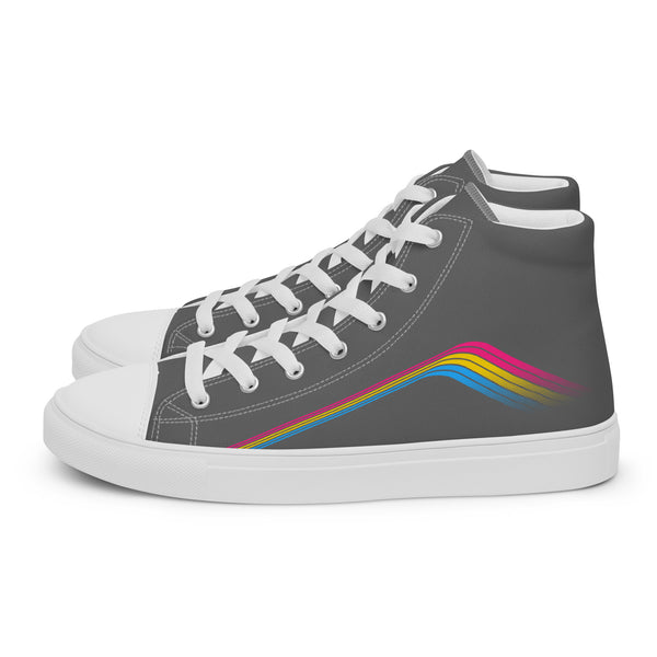 Trendy Pansexual Pride Colors Gray High Top Shoes - Women Sizes