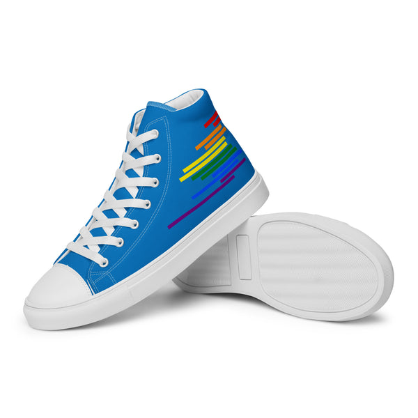 Modern Gay Pride Colors Blue High Top Shoes - Women Sizes