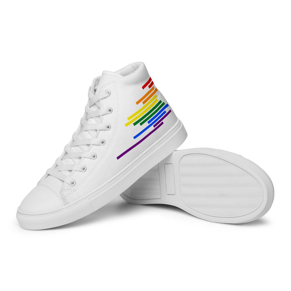 Modern Gay Pride Colors White High Top Shoes