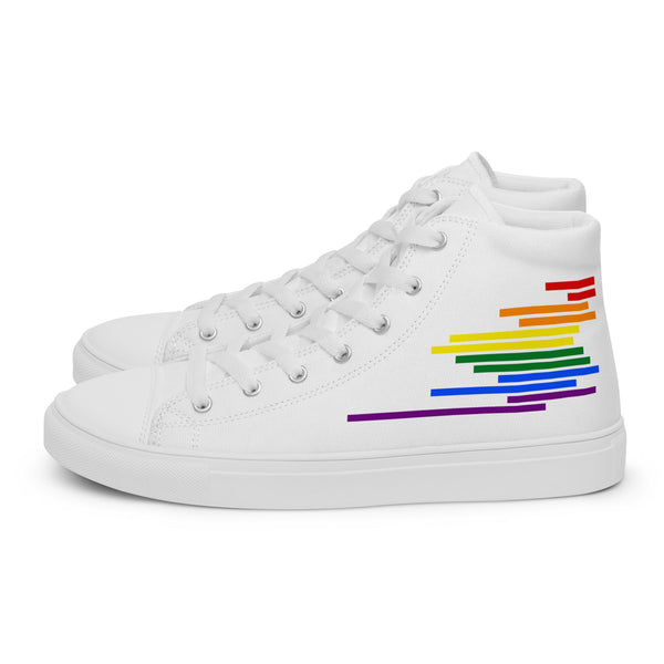 Modern Gay Pride Colors White High Top Shoes