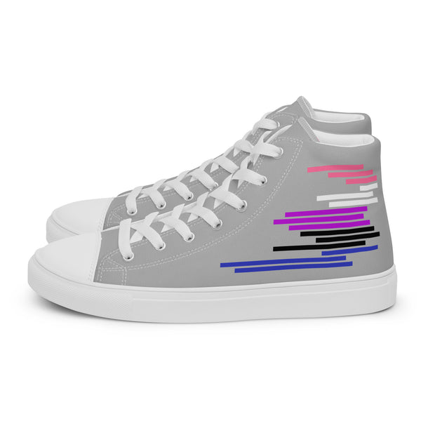 Modern Genderfluid Pride Colors Gray High Top Shoes - Women Sizes