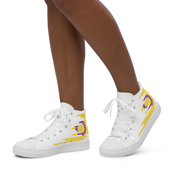 Modern Intersex Pride Colors White High Top Shoes - Women Sizes