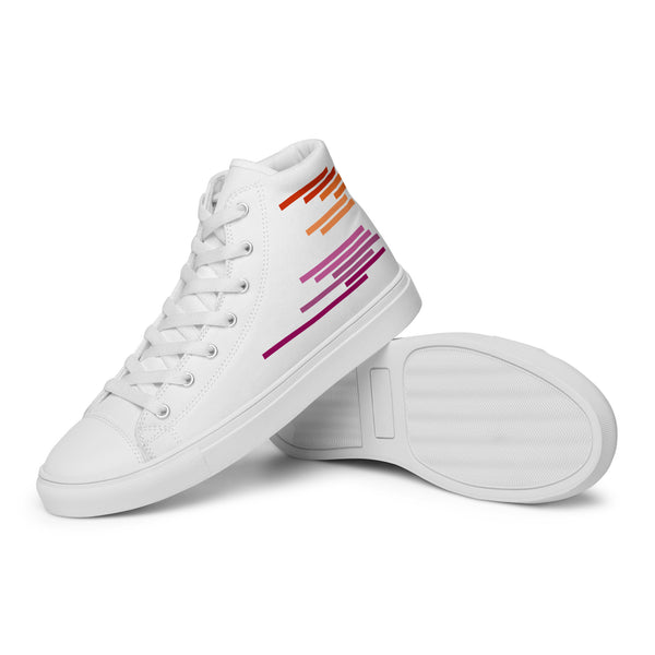 Modern Lesbian Pride Colors White High Top Shoes - Women Sizes