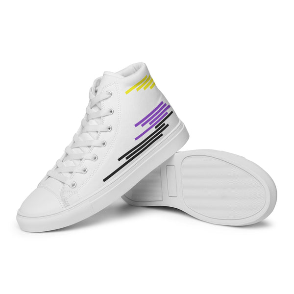 Modern Non-Binary Pride Colors White High Top Shoes - Women Sizes