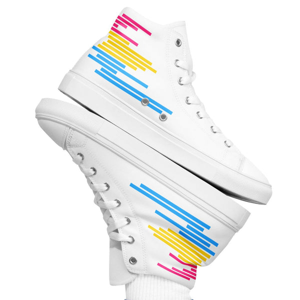 Modern Pansexual Pride Colors White High Top Shoes