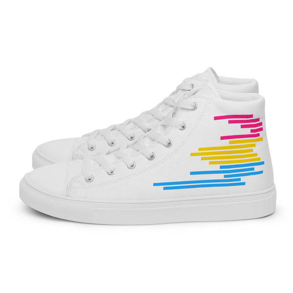 Modern Pansexual Pride Colors White High Top Shoes