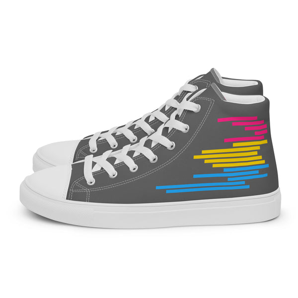 Modern Pansexual Pride Colors Gray High Top Shoes - Women Sizes