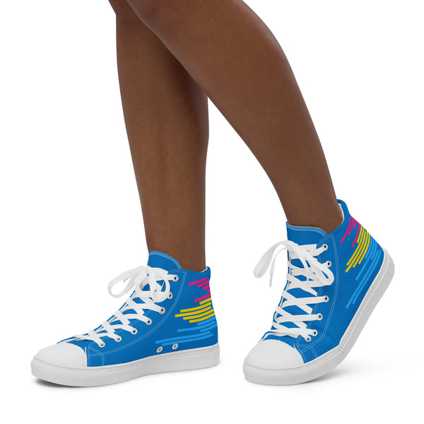 Modern Pansexual Pride Colors Blue High Top Shoes - Women Sizes