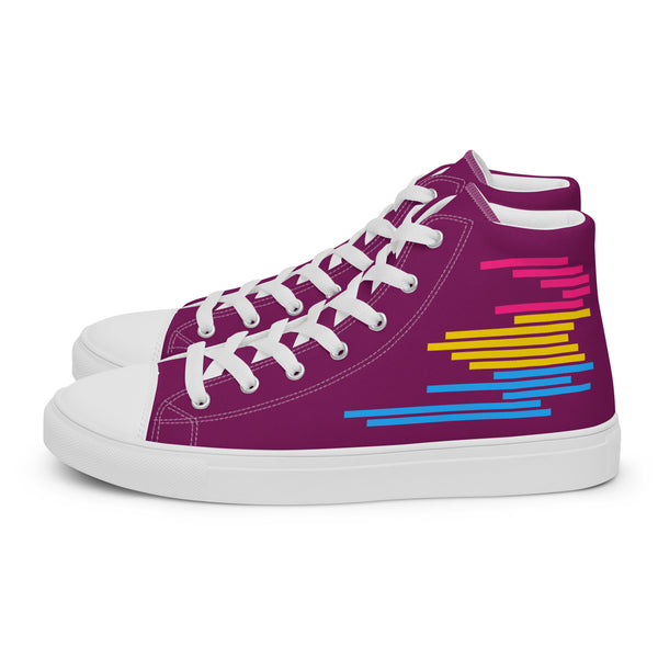 Modern Pansexual Pride Colors Purple High Top Shoes - Women Sizes
