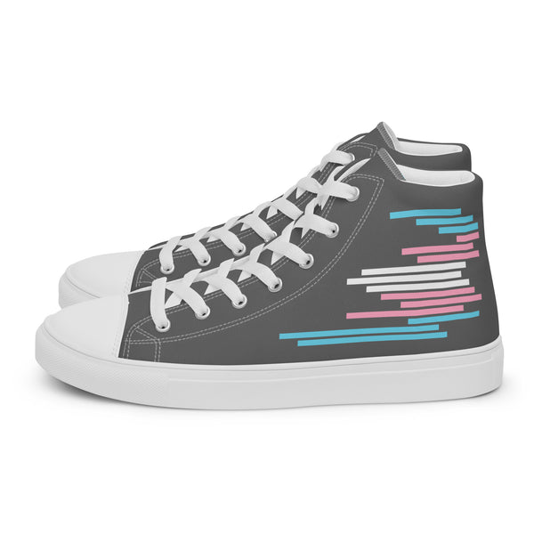 Modern Transgender Pride Colors Gray High Top Shoes - Women Sizes