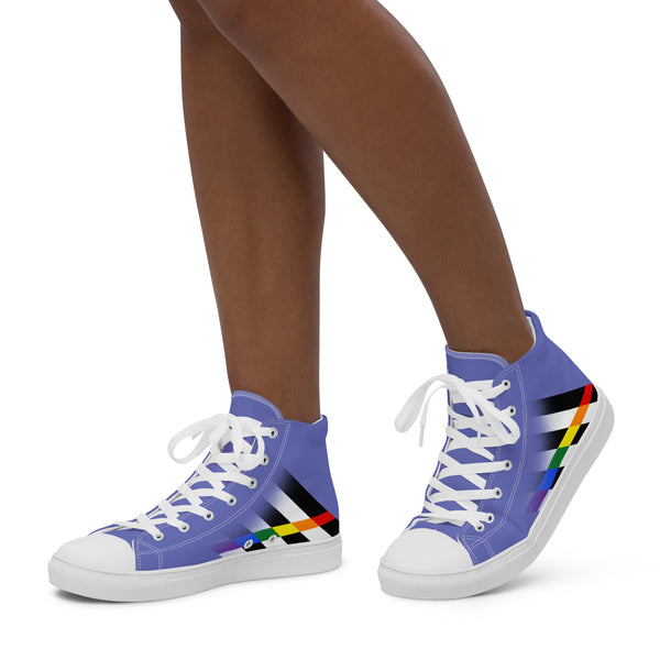Ally Pride Colors Modern Blue High Top Shoes - Women Sizes
