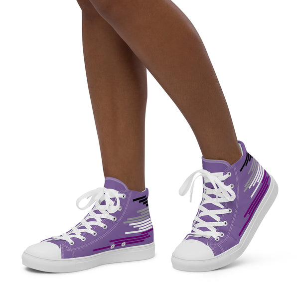Modern Asexual Pride Colors Purple High Top Shoes - Women Sizes