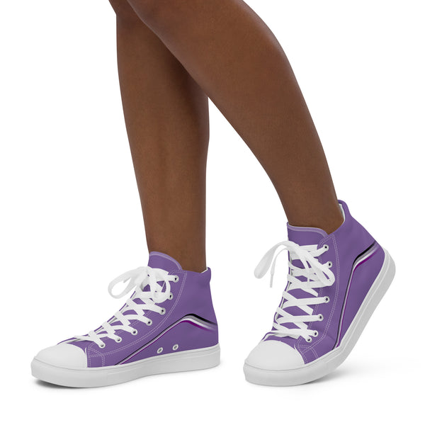 Trendy Asexual Pride Colors Purple High Top Shoes - Women Sizes