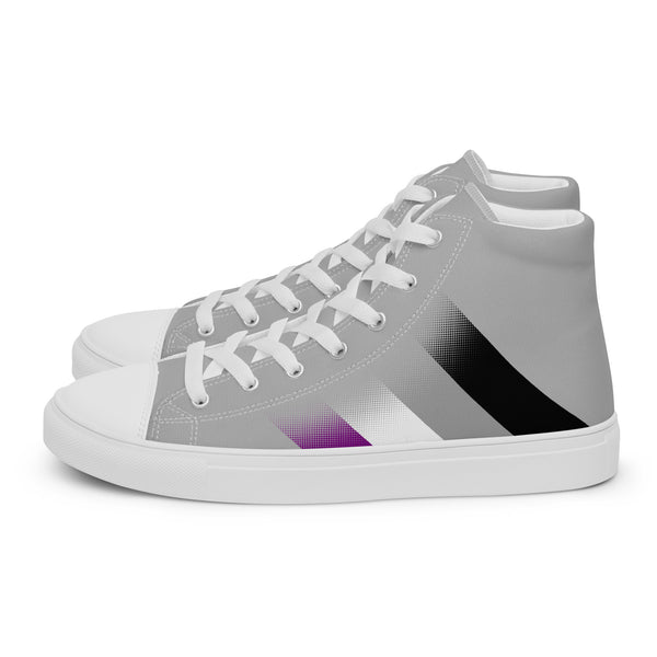 Asexual Pride Colors Modern Gray High Top Shoes - Women Sizes