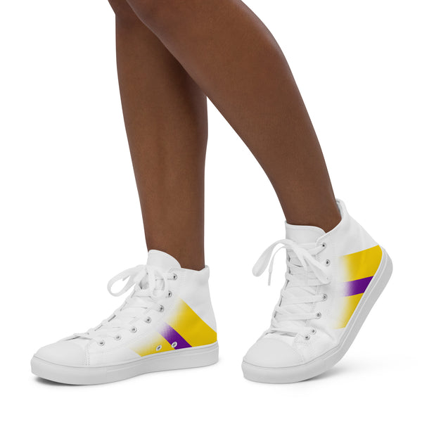 Intersex Pride Colors Modern White High Top Shoes - Women Sizes