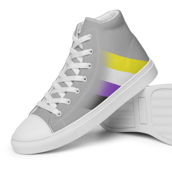 Non-Binary Pride Colors Modern Gray High Top Shoes - Women Sizes