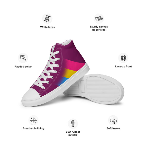 Pansexual Pride Colors Modern Purple High Top Shoes - Women Sizes
