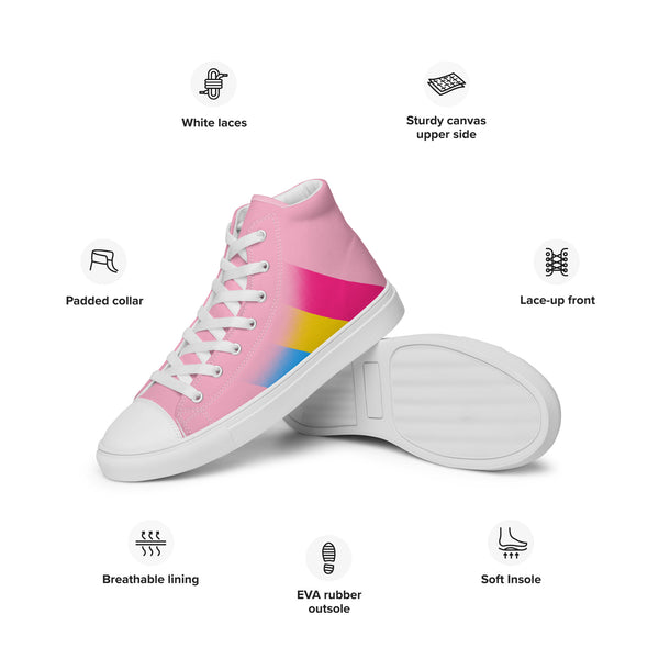 Pansexual Pride Colors Modern Pink High Top Shoes - Women Sizes