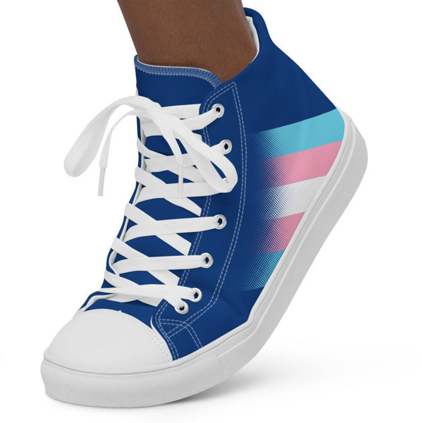 Transgender Pride Colors Modern Navy High Top Shoes - Women Sizes