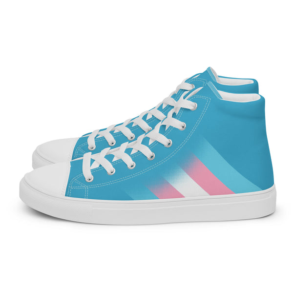 Transgender Pride Colors Modern Blue High Top Shoes - Women Sizes