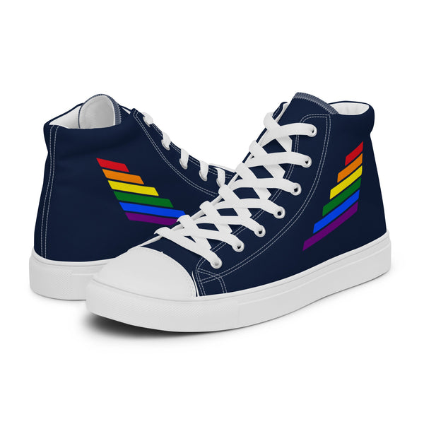 Gay Pride Modern Navy High Top Shoes