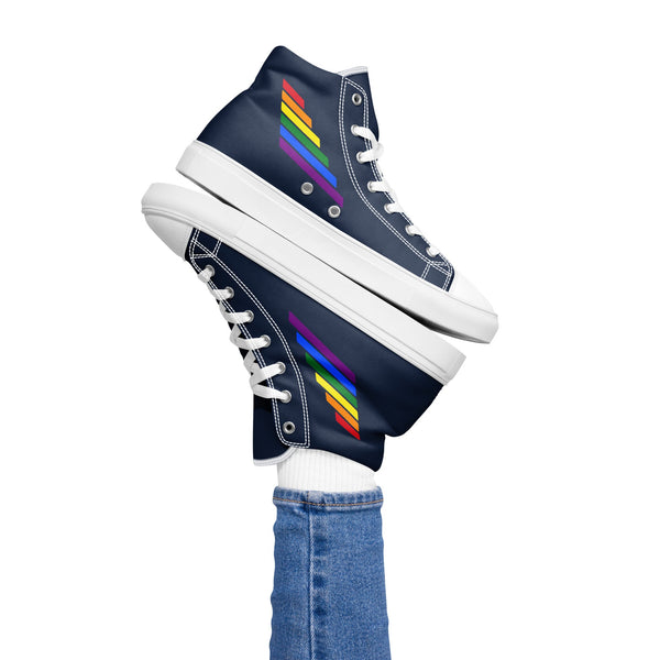 Gay Pride Modern Navy High Top Shoes