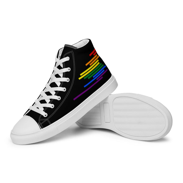 Modern Gay Pride Colors Black High Top Shoes