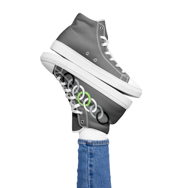 Simple Agender Pride Gray High Top Shoes