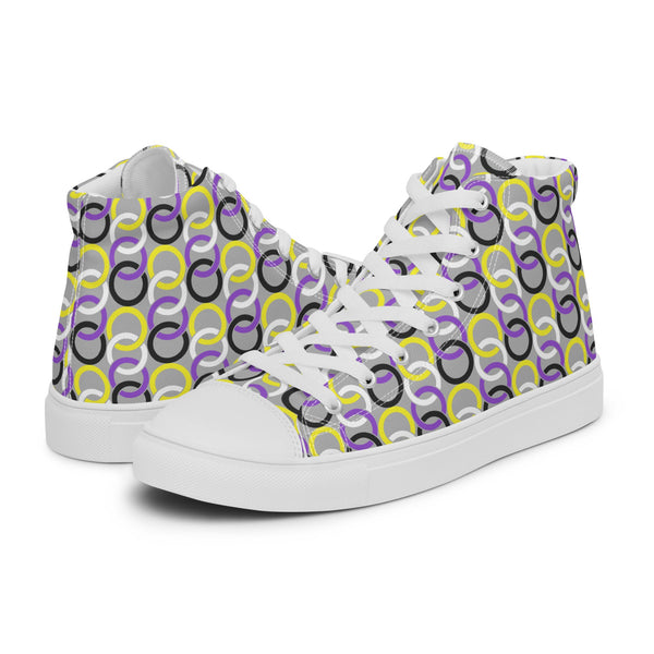 Non-Binary Pride Classic Gray High Top Shoes