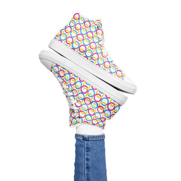 Pansexual Pride Classic White High Top Shoes