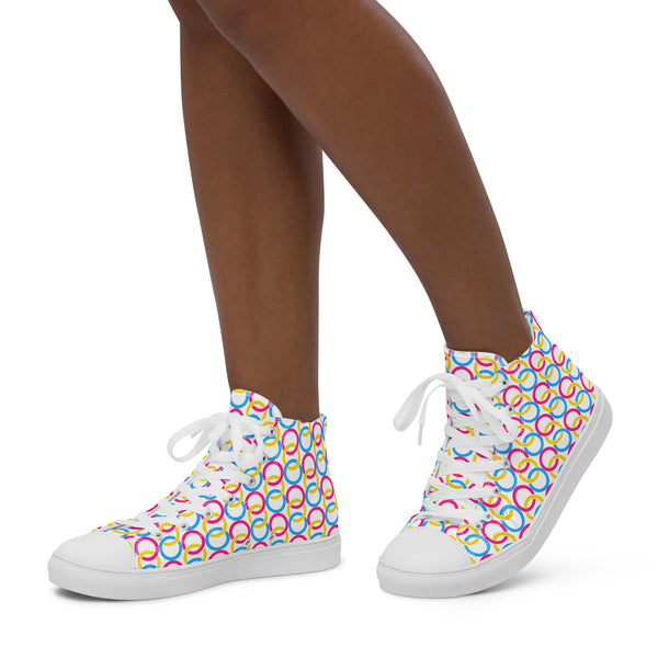 Pansexual Pride Classic White High Top Shoes