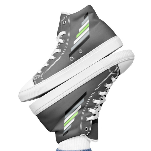 Agender Pride Modern Gray High Top Shoes