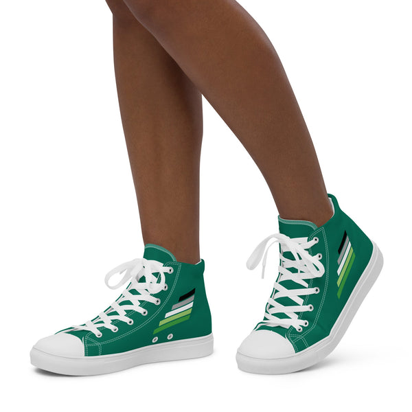 Aromantic Pride Modern Green High Top Shoes