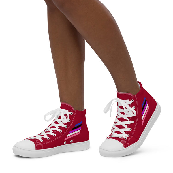 Genderfluid Pride Modern Red High Top Shoes