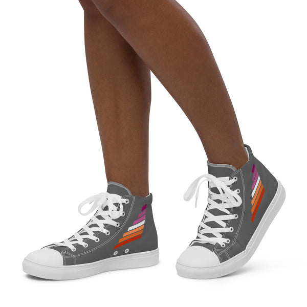 Lesbian Pride Modern Gray High Top Shoes