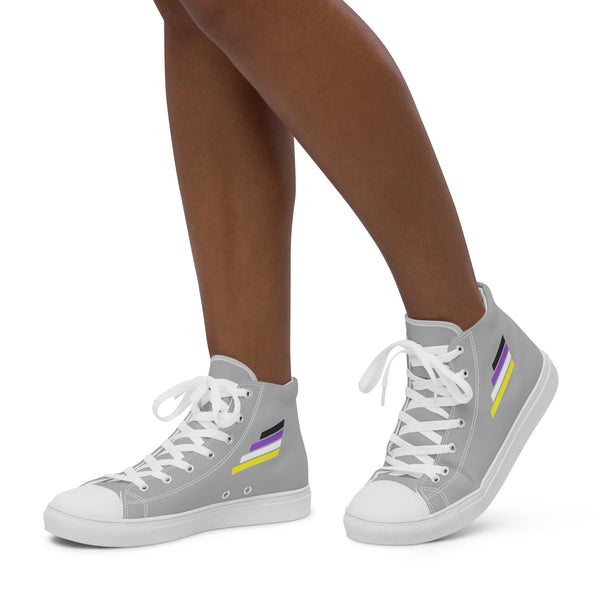 Non-Binary Pride Modern Gray High Top Shoes