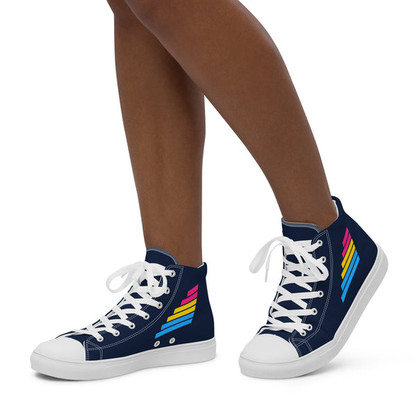 Pansexual Pride Modern Navy High Top Shoes