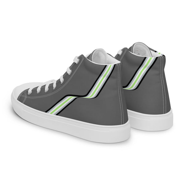 Original Agender Pride Colors Gray High Top Shoes - Women Sizes